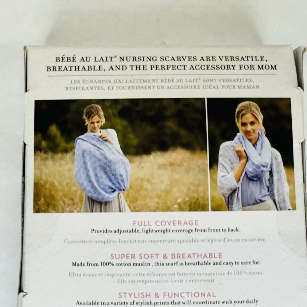 Bebe Au Lait Nursing Scarf 100% Cotton Muslin 2-in-1 Infinity‎ Breastfeeding NEW